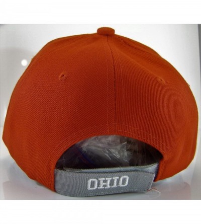 Baseball Caps Ohio Men's Small Stars 2-Tone Adjustable Baseball Cap - Red/Gray - CX17XQCCX9W $12.14