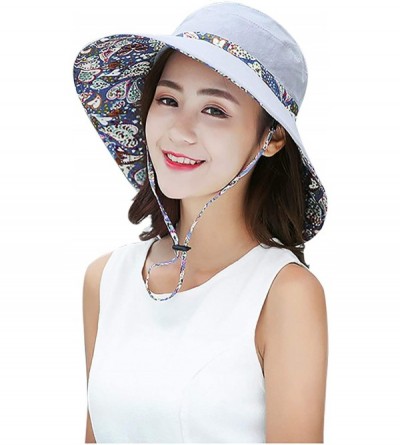 Sun Hats Women's Large Brimmed Summer Hat Foldable Garden Beach UV Protective Sun Hat - Light Gray_style 2 - CD18QMZUHG9 $12.54