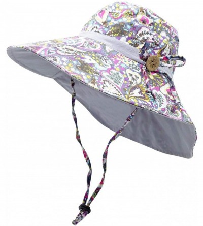 Sun Hats Women's Large Brimmed Summer Hat Foldable Garden Beach UV Protective Sun Hat - Light Gray_style 2 - CD18QMZUHG9 $12.54
