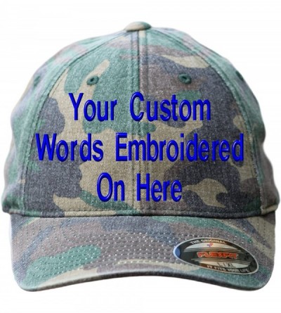 Baseball Caps Custom Hat Flexfit 6277 6533 Delta & More Embroidered. Your Own Text Curved Bill - C918EYKSD5L $24.97