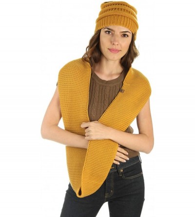 Skullies & Beanies Womens Cable Knit Beanie Hats Winter Warm Hat - Mustard - C118EN5GRWH $14.61