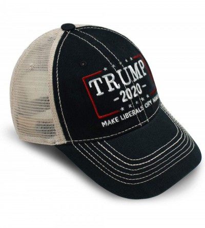 Baseball Caps 2020 Make Liberals Cry Again Campaign Embroidered US Trump Hat Baseball Bucket Trucker Cap - Tc101 Black - C518...