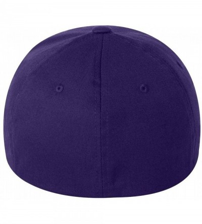 Baseball Caps Silver Wooly Combed Stretchable Fitted Cap Kappe Baseballcap Basecap - Purple - CO11NSH4VRR $19.63