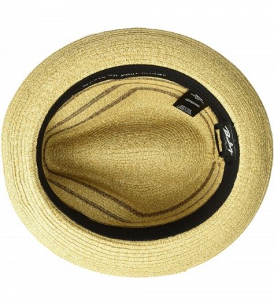 Fedoras Men's Lichter Braided Stripe Fedora Hat - Natural - C61860RRGC5 $62.56