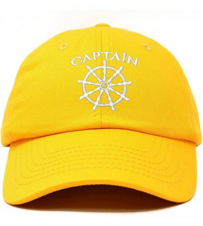 Baseball Caps Captain Hat Sailing Baseball Cap Navy Gift Boating Men Women - Gold - CZ18WEWE5GL $11.25