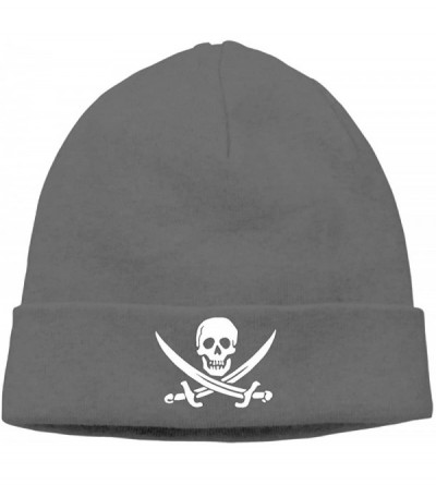 Skullies & Beanies Mens&Womens Pirate Flag Skull Outdoor Daily Beanie Hat Skull Cap Black - Deepheather - CJ187R7YAN4 $10.46