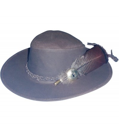 Cowboy Hats Mountain Man Jeremiah Johnson Wanderlust Brown Leather Cowboy Hat - Brown - CE11N3BH1S9 $41.63