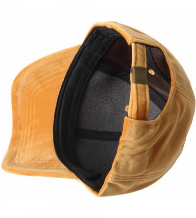 Baseball Caps Velvet Silk Fabric Feel Basic Simple Ball Cap Baseball Hat Truckers - Yellow - CY12MZNJKL7 $11.87
