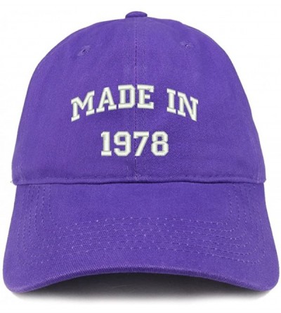 Baseball Caps Made in 1978 Text Embroidered 42nd Birthday Brushed Cotton Cap - Purple - CV18C9XIZYX $20.76