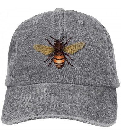Skullies & Beanies Vivid honeybee Washed Denim Retro Snapback Baseball Hat Cowboy Style Cap Unisex Trucker Hats. - Ash - CW18...