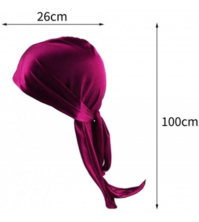 Skullies & Beanies Silky Soft Men Durag Cap Headwraps with Extra Long Tail and Wide Straps Headwrap Du-Rag for 360 Waves - C2...