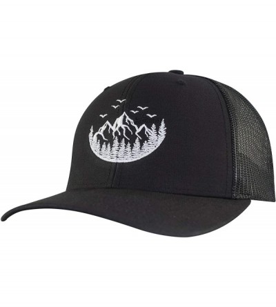 Baseball Caps Trucker Hat - Outdoor Hat Series - Mountain Hat Edition - Black/Black - CA18RS9KGLN $26.60