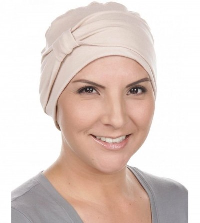 Headbands Double Layered Comfort Cotton Chemo Sleep Cap & Headband Beanie Hat Turban for Cancer - 16- Beige (Cotton Knit) - C...