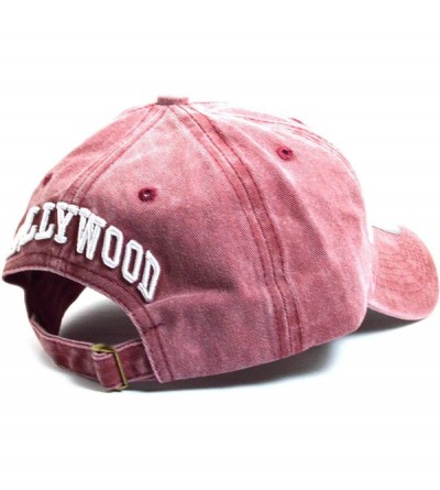 Baseball Caps Hollywood California Baseball Golf Polo Style Hat Unisex Cotton Cap AYO6058 - Burgundy - CH18LO742QI $8.54