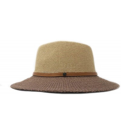 Sun Hats Women's Monroe Fedora - UPF 50+- Modern Style- Designed in Australia - Beige/Mocha - CW18M40XRUE $51.35