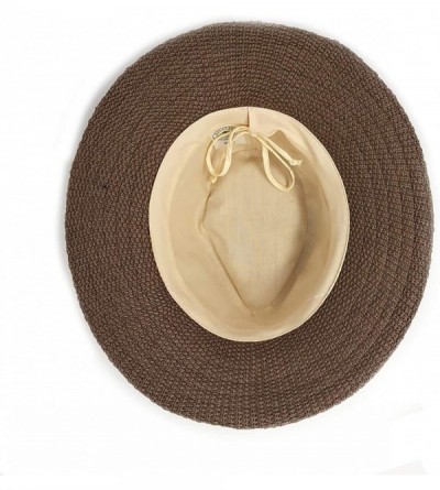 Sun Hats Women's Monroe Fedora - UPF 50+- Modern Style- Designed in Australia - Beige/Mocha - CW18M40XRUE $51.35