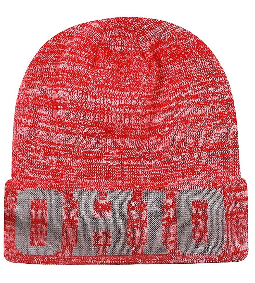 Skullies & Beanies Classic Cuff Beanie Hat Ultra Soft Blending Football Winter Skully Hat Knit Toque Cap - Sf200 Ohio - C818I...