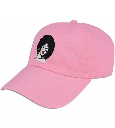Baseball Caps Melanin Embroidered Dad Cap Hat Adjustable - Pink - C818E2SM27X $10.42