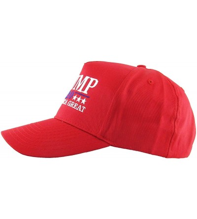 Baseball Caps Make America Great Again Our President Donald Trump Slogan with USA Flag Cap Adjustable Baseball Hat Red - CV18...