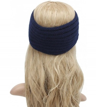 Headbands Bohemia Headband- Women Diamond Knitting Handmade Keep Warm Hairband - Navy@ - CN18KNGLCH6 $8.14