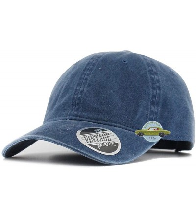 Baseball Caps Vintage Washed Dyed Cotton Twill Low Profile Adjustable Baseball Cap - Navy Blue - CP12EFFZMW3 $28.06