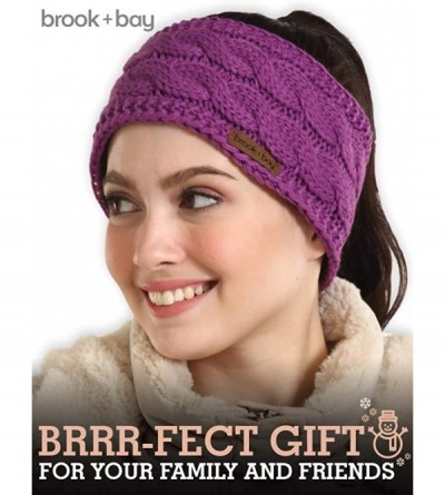 Cold Weather Headbands Cable Knit Multicolored Headband Warmers - Purple - CQ19259HYZQ $9.23