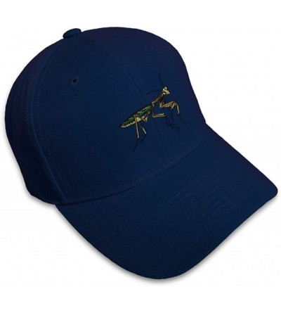 Baseball Caps Custom Baseball Cap Praying Mantis Embroidery Acrylic Dad Hats for Men & Women - Navy - C718SE2T8NN $33.85
