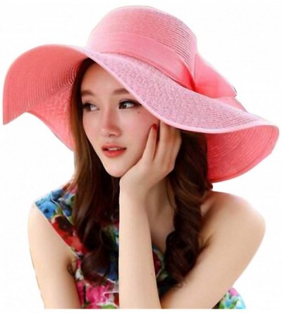Sun Hats Women Summer Beach Packable Travel - Pink - CJ18RMELK0U $11.61