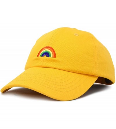 Baseball Caps Rainbow Baseball Cap Womens Hats Cute Hat Soft Cotton Caps - Gold - CM18MCTI2KD $13.18