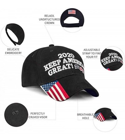 Baseball Caps Trump 2020 Keep America Great Campaign Embroidered USA Flag Hats Baseball Trucker Cap for Men and Women - C018Y...