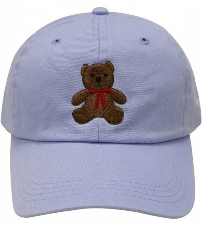 Baseball Caps Teddy Bear Cotton Baseball Cap - Sky Blue - CE12LC6Z1V5 $13.87