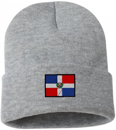 Skullies & Beanies Dominican Republic Custom Personalized Embroidery Embroidered Beanie - Silver - CQ12NFHSDWI $19.03
