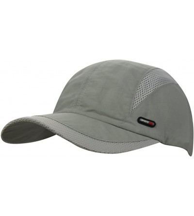 Baseball Caps Unisex Summer Quick-Dry Sports Travel Mesh Baseball Sun UV Runner Hat Cap Visor - Light Gray - CY189TQEYYG $9.19