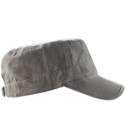 Baseball Caps Mens Washed Cotton Flat Top Baseball Corps Military Army Twill Cap Hat Visor - Beige - CM186OD4W0G $8.88