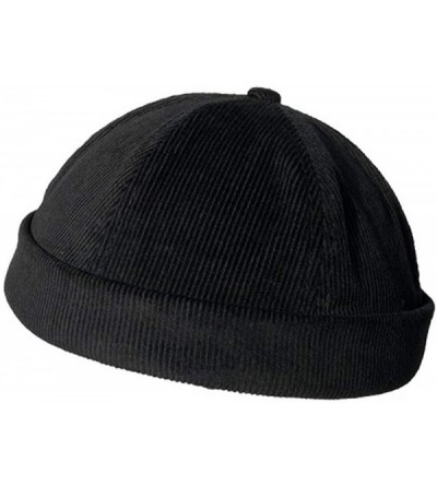 Skullies & Beanies Cool Stylish Harbour Hat Corduroy Skullcap Street Casual Sailor Cap Rolled Cuff Retro Brimless Beanie Hat ...