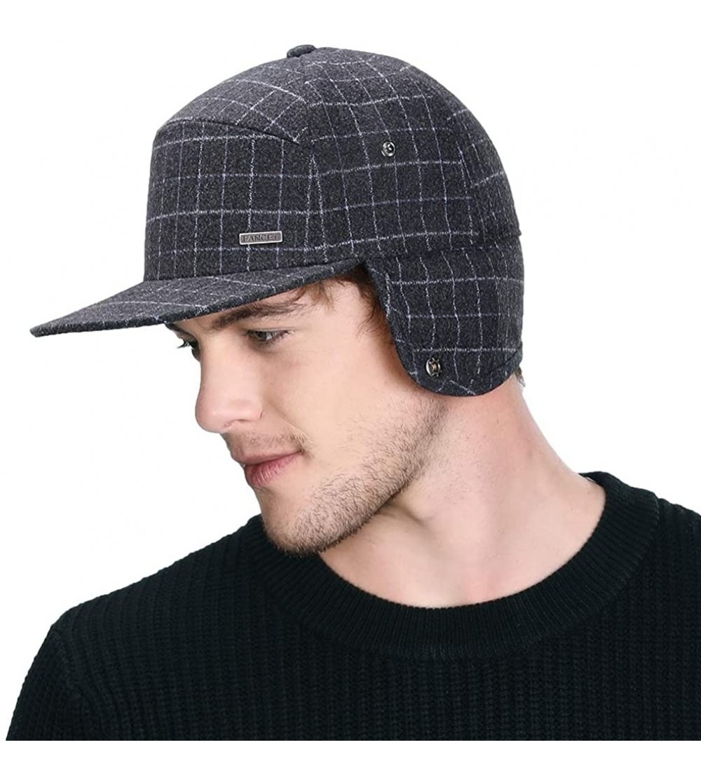 Baseball Caps Wool/Cotton/Washed Baseball Cap Earflap Elmer Fudd Hat All Season Fashion Unisex 56-61CM - 00776_gray - CW18YKT...