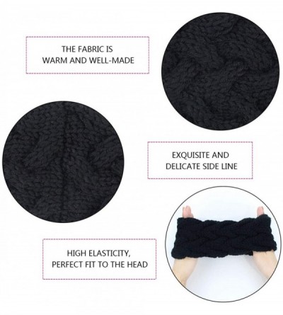 Headbands Womens Winter Knitted Headband - Soft Crochet Bow Twist Hair Band Turban Headwrap Hat Cap Ear Warmer - CZ18LS9Y7YQ ...