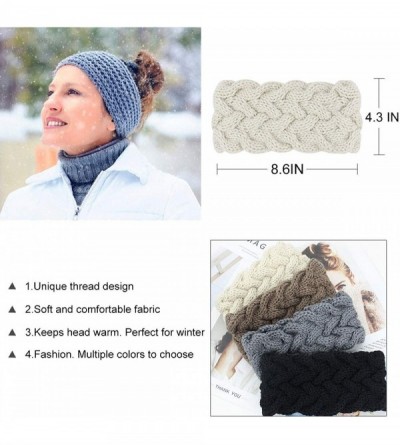 Headbands Womens Winter Knitted Headband - Soft Crochet Bow Twist Hair Band Turban Headwrap Hat Cap Ear Warmer - CZ18LS9Y7YQ ...