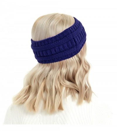 Cold Weather Headbands Winter Warm Cable Knit headband Head Wrap Ear Warmer for Women(Dark Blue) - Dark Blue - CY18K53IC70 $1...