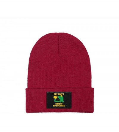 Skullies & Beanies Mens Womens Warm Solid Color Daily Knit Cap Funny-Green-Frog-Sipping-Tea Headwear - Red-7 - CF18NHWZXZ6 $1...