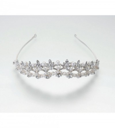 Headbands Bride Wedding Pearl Rhinestone Flower Tiara - Pearl - C7119BVCY7N $58.26