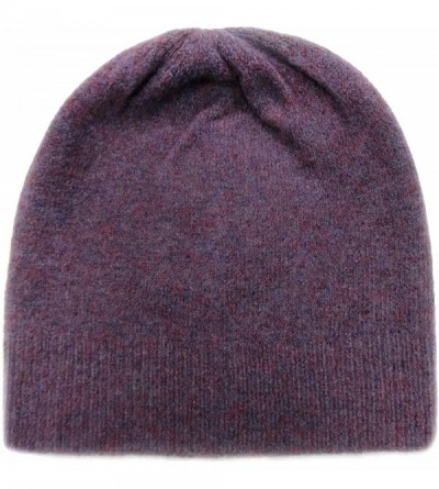 Skullies & Beanies Knitted Warm and Soft Premium Wool Mix Skull Cap Beanie Hat for Men and Women - Purple - CW189ZR9IOH $12.77