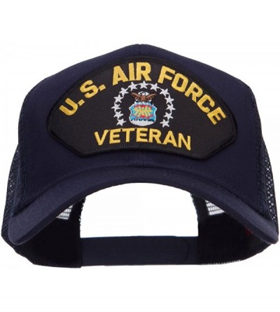 Baseball Caps US Air Force Veteran Military Patched Mesh Cap - Navy - CV124YMFUCJ $21.73