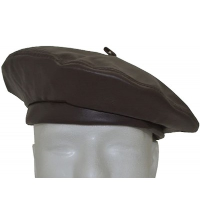 Berets Winner Caps Unisex Cowhide Leather Beret Made in USA - Tan - CL18QA9GRG0 $20.58