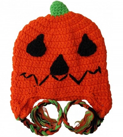 Skullies & Beanies Stretchy Crochet Animal- Bug- Football- Cupcake Hat for Baby/Toddler - One Size - Jack 'O Lantern Pumpkin ...