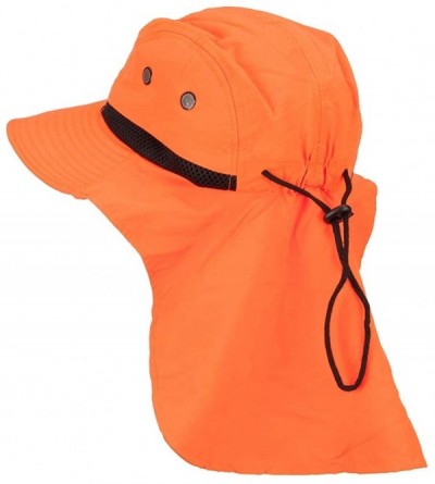 Sun Hats Mesh Sun Protection Flap Hat - Neon Orange - CS18KEH40KU $24.38