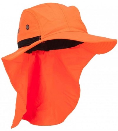 Sun Hats Mesh Sun Protection Flap Hat - Neon Orange - CS18KEH40KU $24.38