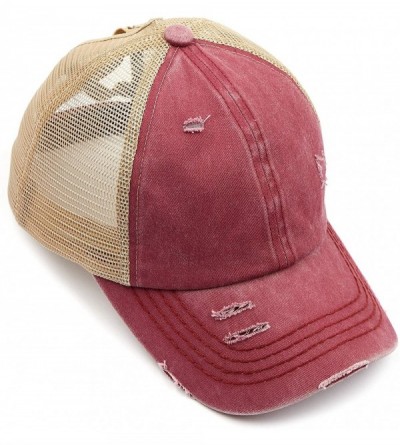 Baseball Caps Exclusives Hatsandscarf Distressed Adjustable - A Elastic Band-berry - C2199Y4ELU2 $14.95