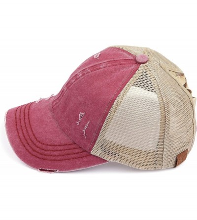 Baseball Caps Exclusives Hatsandscarf Distressed Adjustable - A Elastic Band-berry - C2199Y4ELU2 $14.95