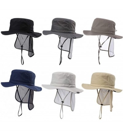 Sun Hats Packable Mens Safari SPF 50+ Fishing Bonnie Bush Sun Hat Bucket for Large Head Women 56-60cm - Beige_89025 - CO18NA4...